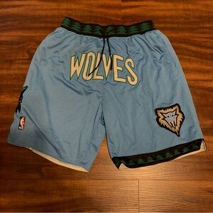 Just don 2003-2004 Minnesota Timberwolves Men's Blue Vintage Basketball Shorts